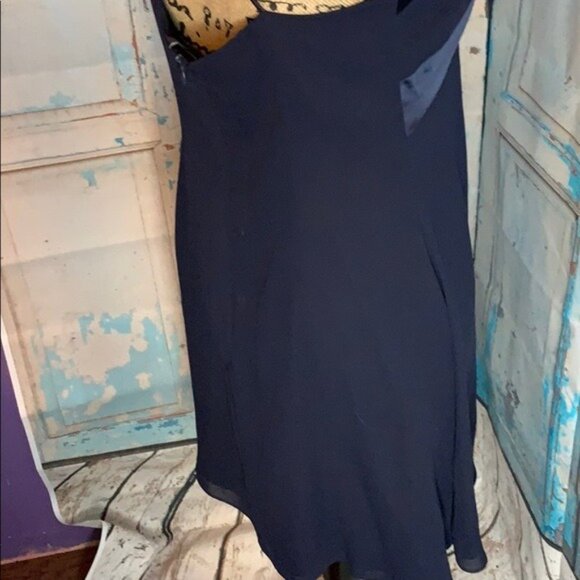 Rhapsody Navy Blue Halter Sleeveless Crisscross Back Formal Dress Womens Size S - Picture 9 of 12